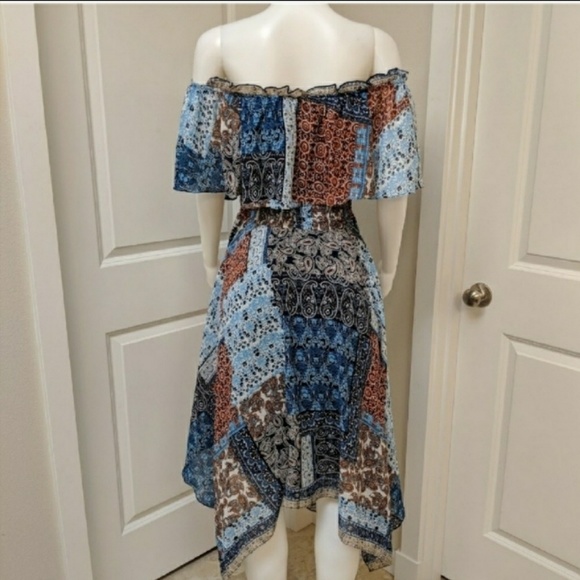 LAST ONE😱Off Shoulder Asymmetrical Patch Dress - Picture 5 of 8